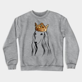 Afghan Hound Dog King Queen Wearing Crown Crewneck Sweatshirt